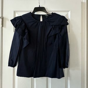 Express - Navy Ruffle Top - Size M